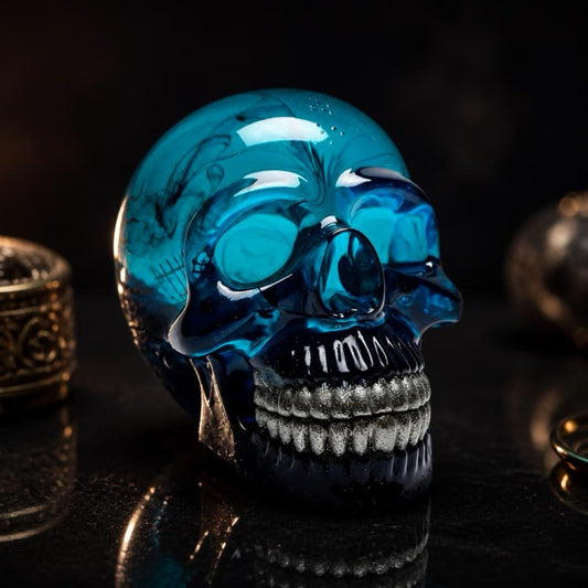 Haunted Graveyard Shaker (Snow Globe) Skull – Glow Resin Décor
