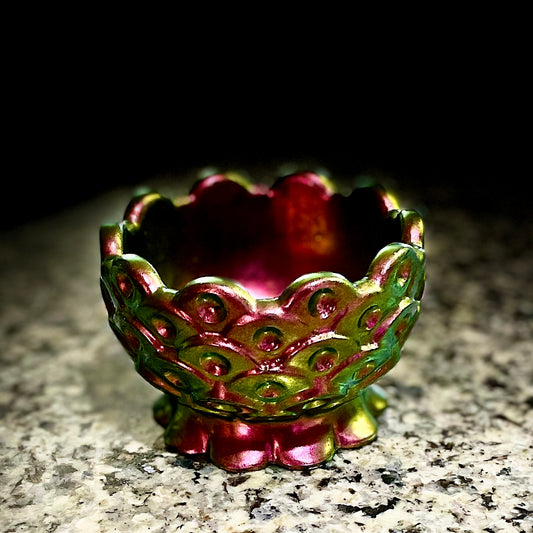 Iridescent Lotus Trinket Bowl – Handcrafted Resin Accent Dish