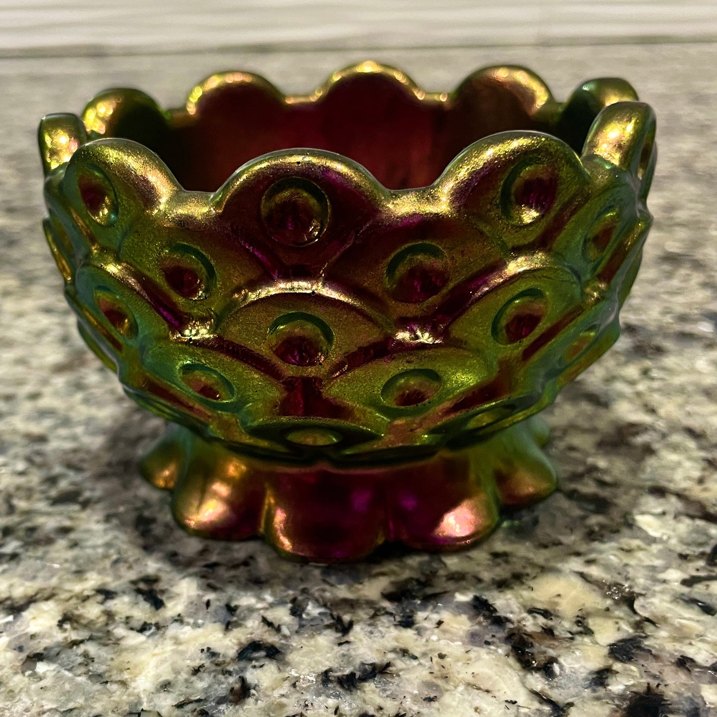 Iridescent Lotus Trinket Bowl – Handcrafted Resin Accent Dish