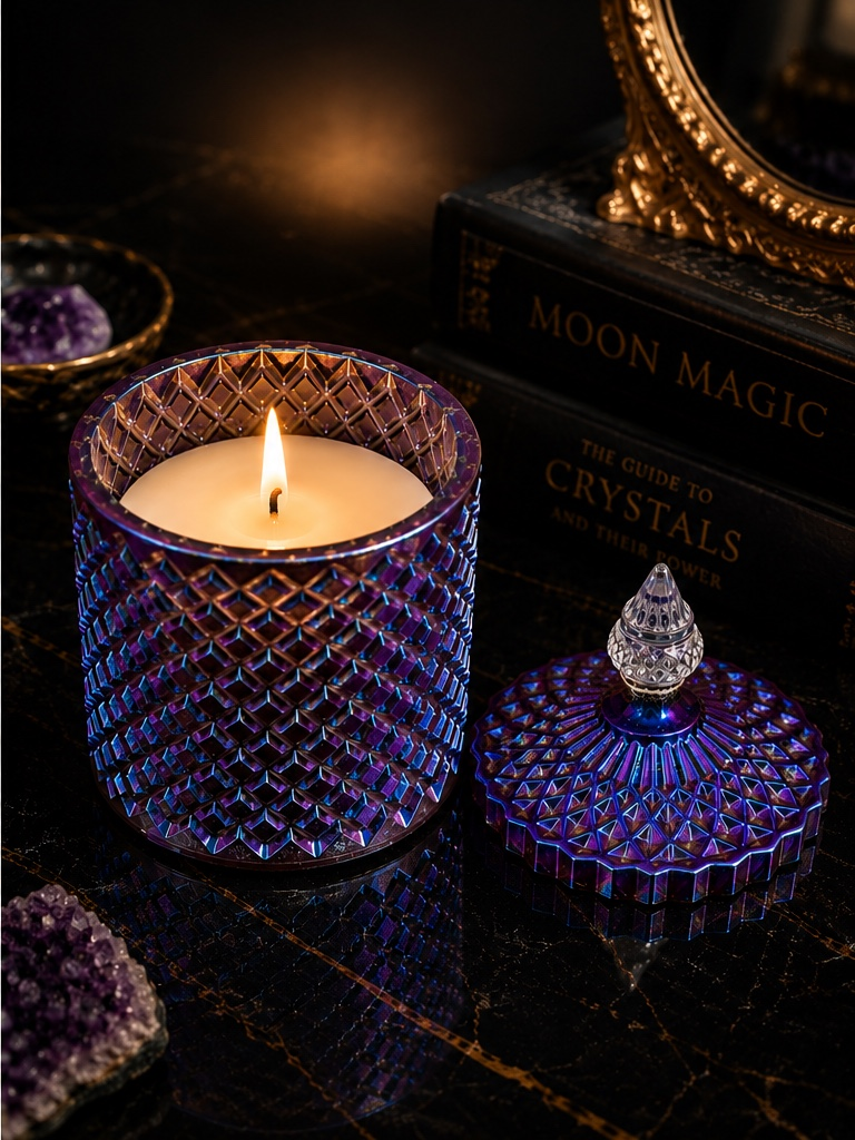 Amethyst Iridescent Resin Trinket Jar