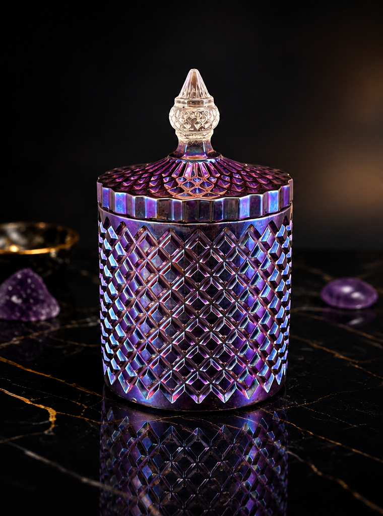 Amethyst Iridescent Resin Trinket Jar