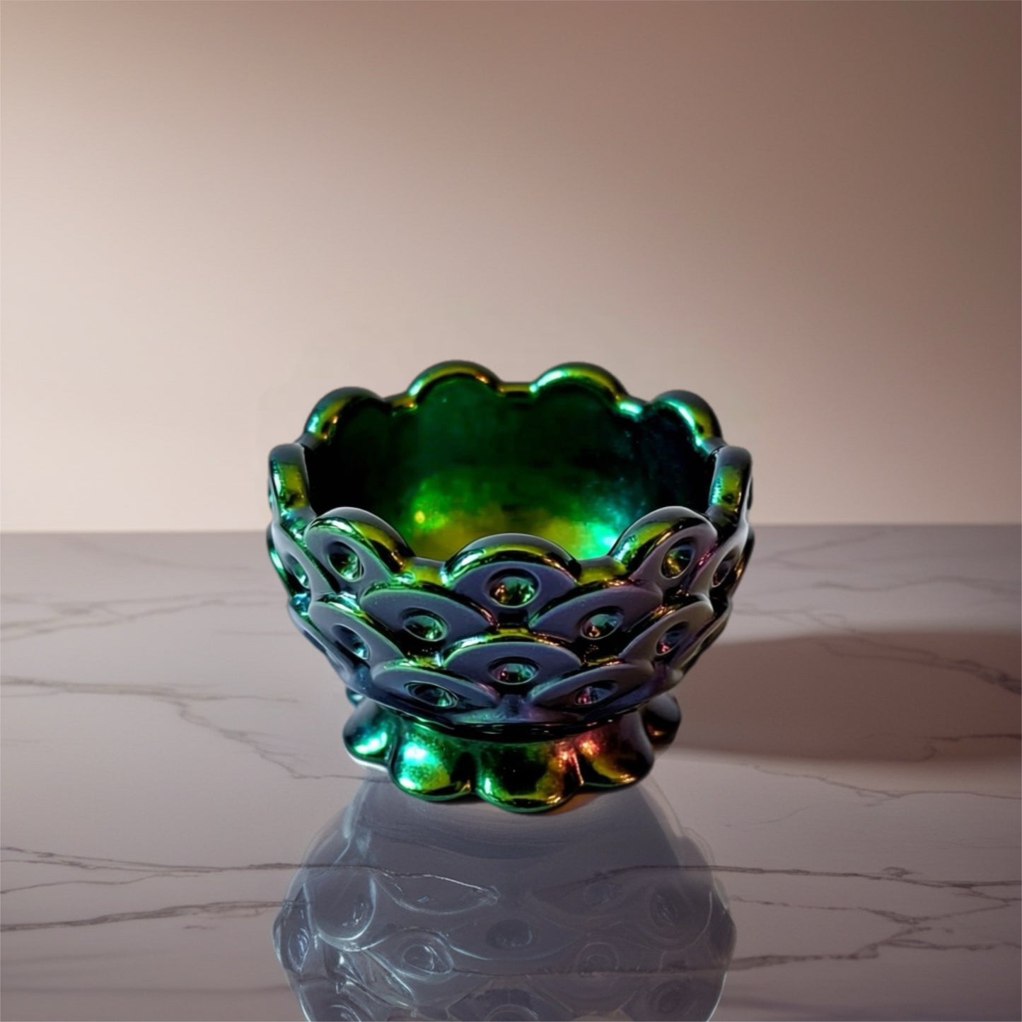 Iridescent Resin Trinket Dish – Lotus Jewelry Bowl