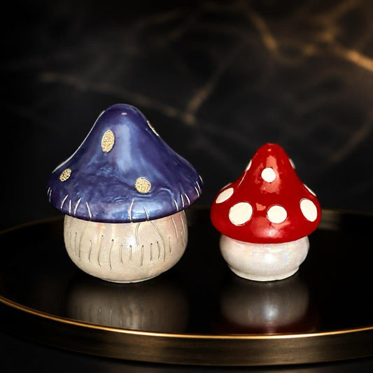 Whimsical Mushroom Trinket Dish Set – Handcrafted Resin Décor