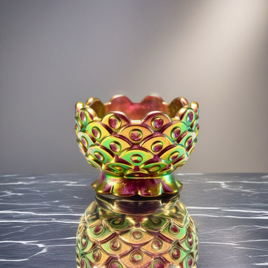 Iridescent Resin Trinket Dish – Lotus Jewelry Bowl
