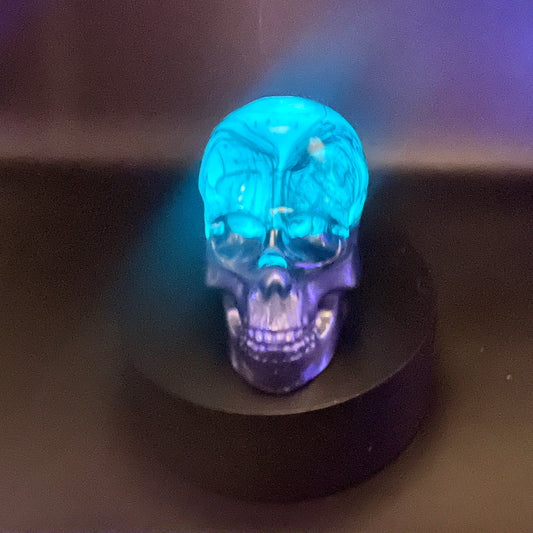 Midnight Glow Skull — Glow-in-the-Dark Resin Sculpture